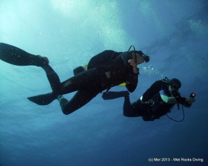 Benji (Bonaire's Resident GUE Instructor) and Bill